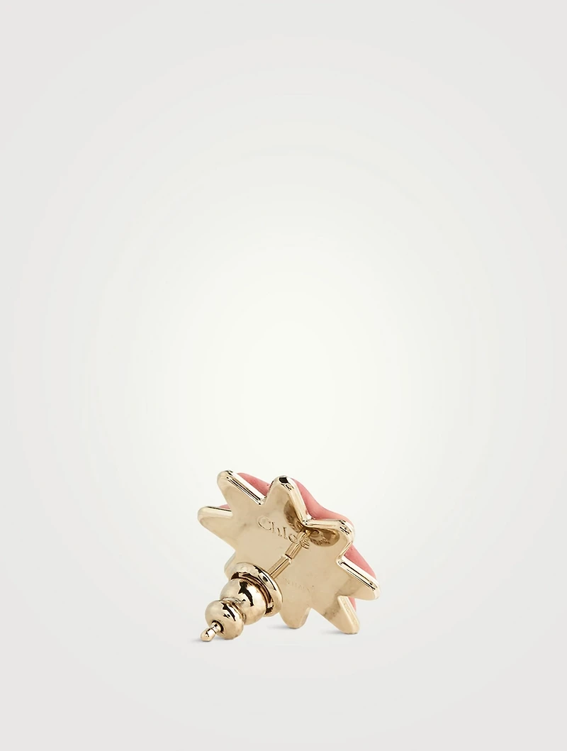 Oryon Stud Earrings With Pink Rhodonite