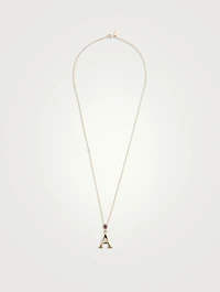 Alphabet A Necklace With Amethyst