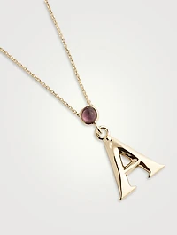 Alphabet A Necklace With Amethyst
