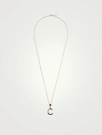 Alphabet C Necklace With Amethyst