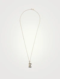 Alphabet E Necklace With Rose Quartz