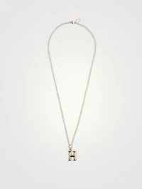 Alphabet H Necklace With Mother-Of-Pearl