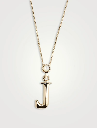 Alphabet J Necklace With Mother-Of-Pearl