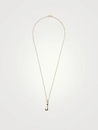 Alphabet J Necklace With Mother-Of-Pearl
