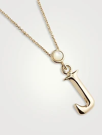 Alphabet J Necklace With Mother-Of-Pearl