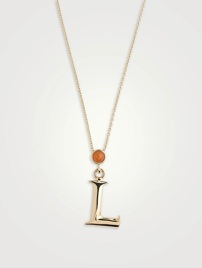 Alphabet L Necklace With Aventurine
