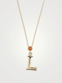 Alphabet L Necklace With Aventurine