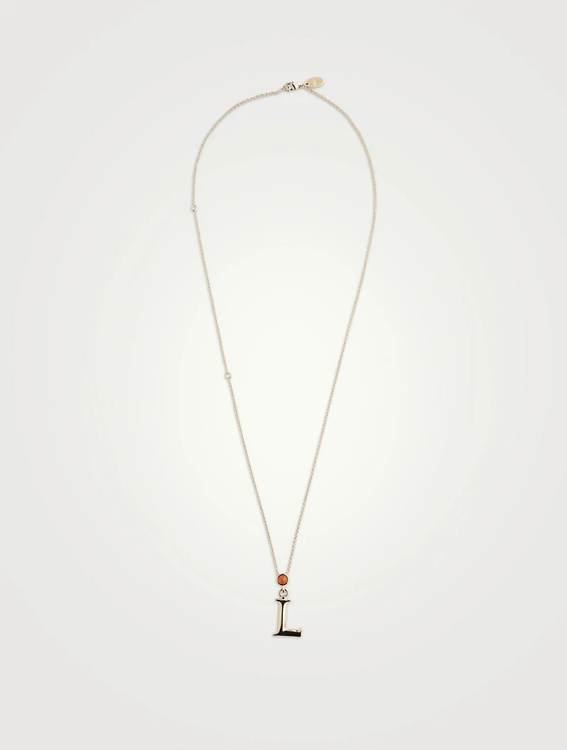 Alphabet L Necklace With Aventurine