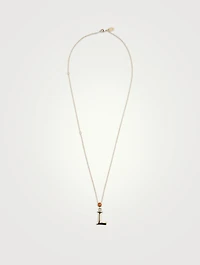 Alphabet L Necklace With Aventurine