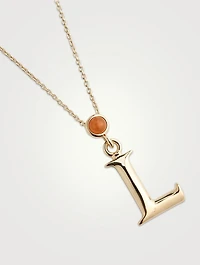 Alphabet L Necklace With Aventurine