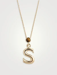 Alphabet S Necklace With Tiger's Eye