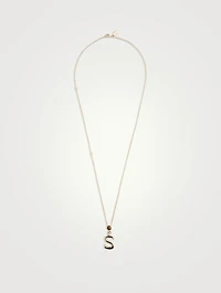 Alphabet S Necklace With Tiger's Eye