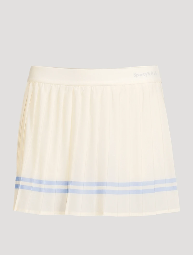 Serif Logo Pleated Tennis Skirt