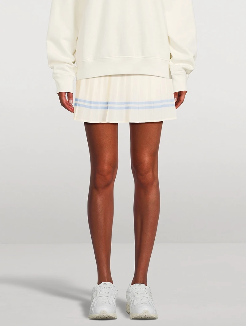 Serif Logo Pleated Tennis Skirt