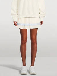 Serif Logo Pleated Tennis Skirt