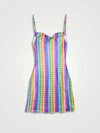 Adaline Mini Dress Circle Stripe Print