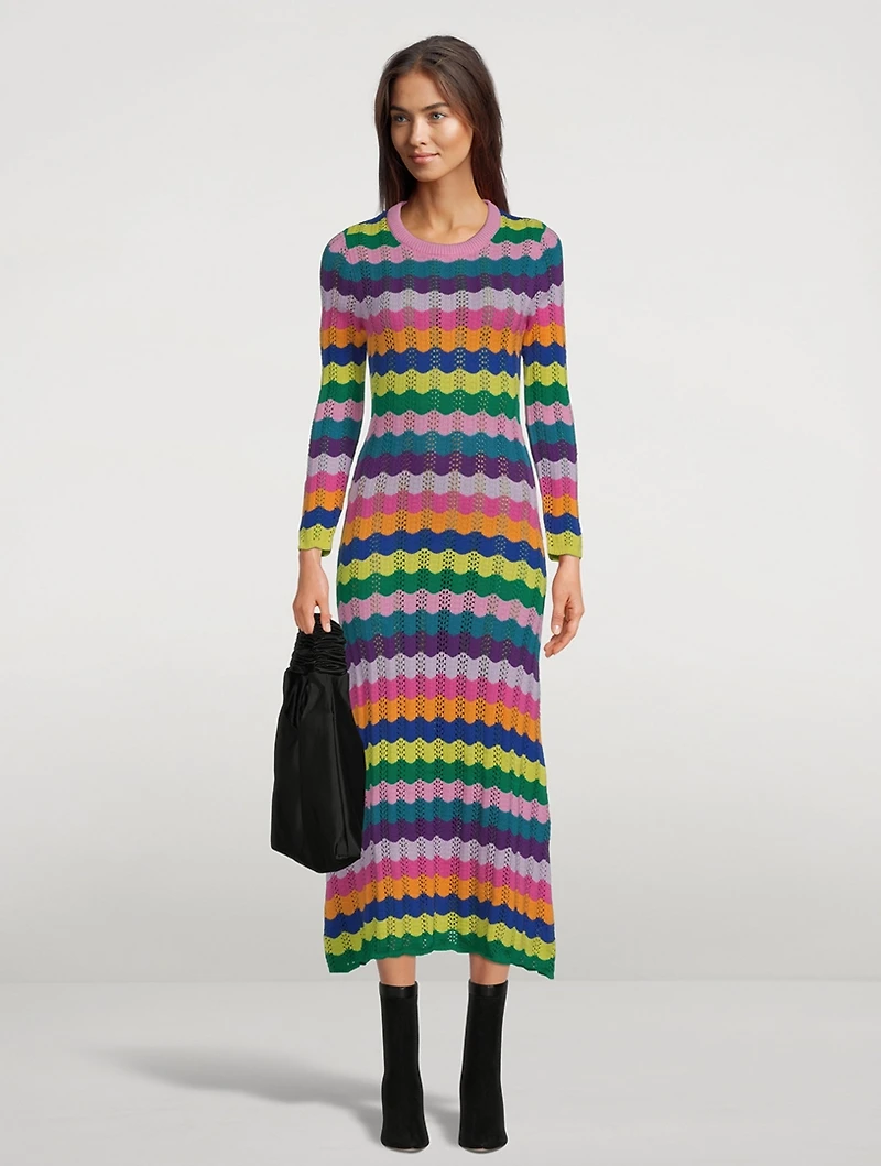Mirabel Pointelle Knit Maxi Dress