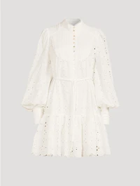 Evie Embroidered Broderie Mini Dress