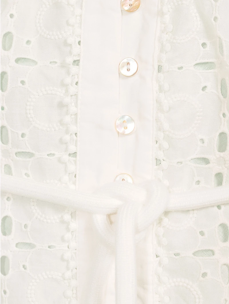 Evie Embroidered Broderie Mini Dress