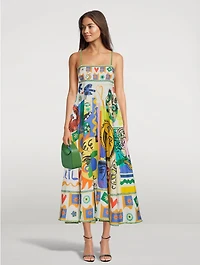 Soleil Printed Linen Midi Dress