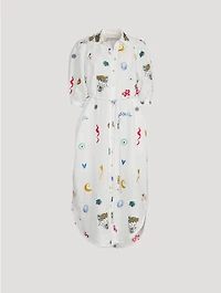 Soleil Embroidered Shirt Dress