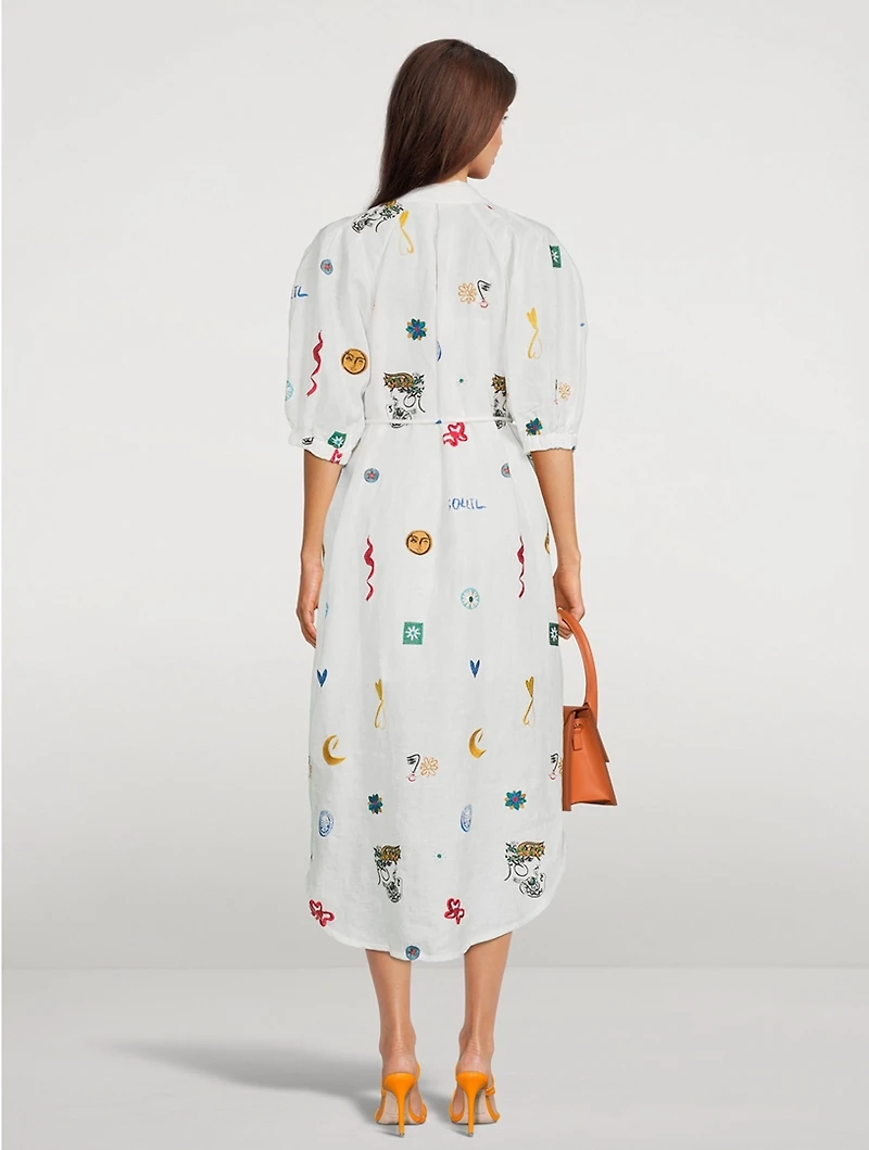 Soleil Embroidered Shirt Dress