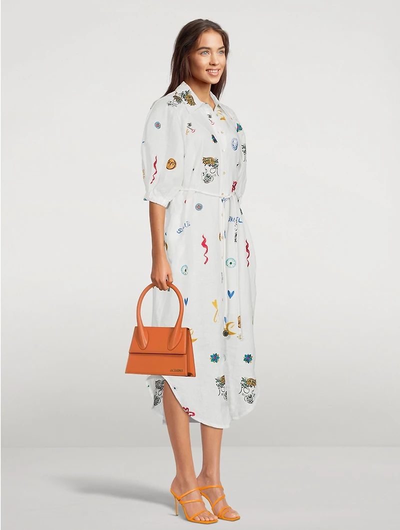 Soleil Embroidered Shirt Dress