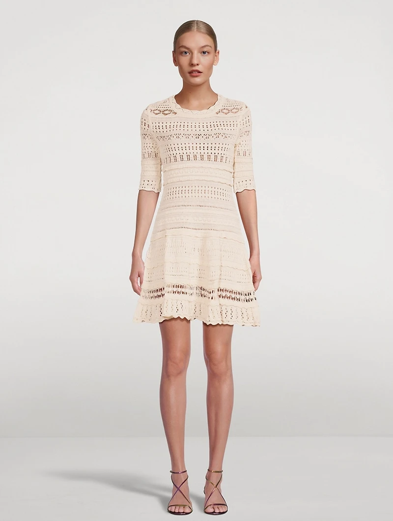 Fauve Crochet Mini Dress