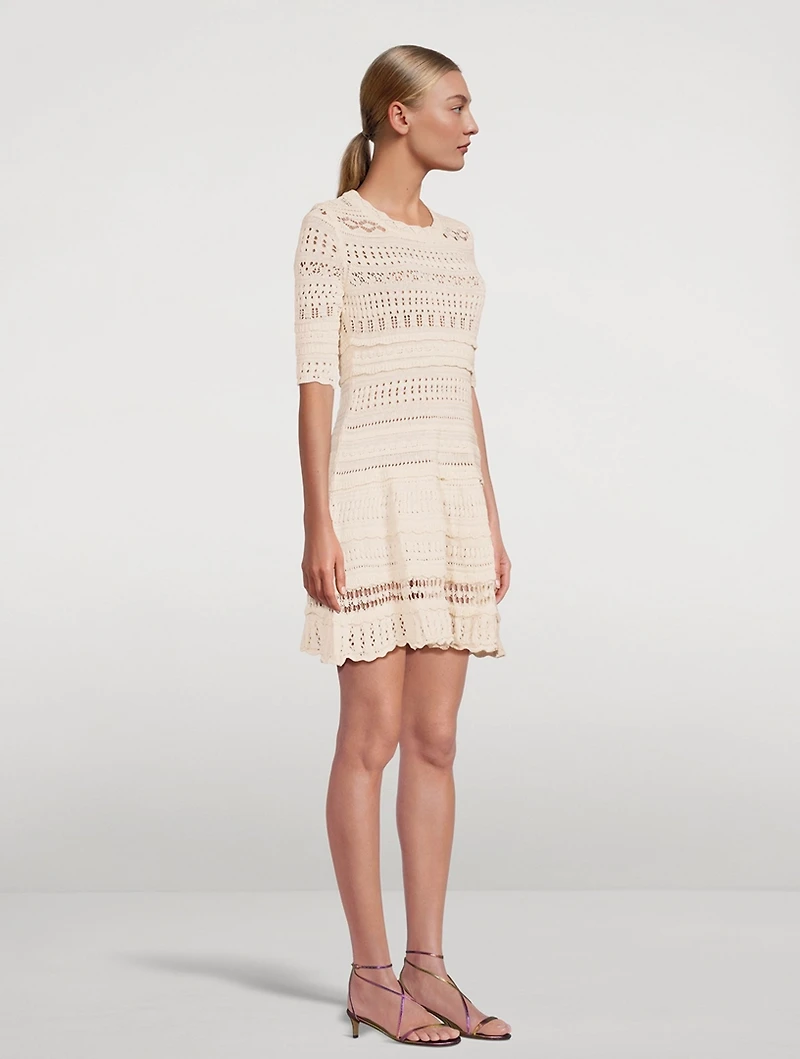 Fauve Crochet Mini Dress