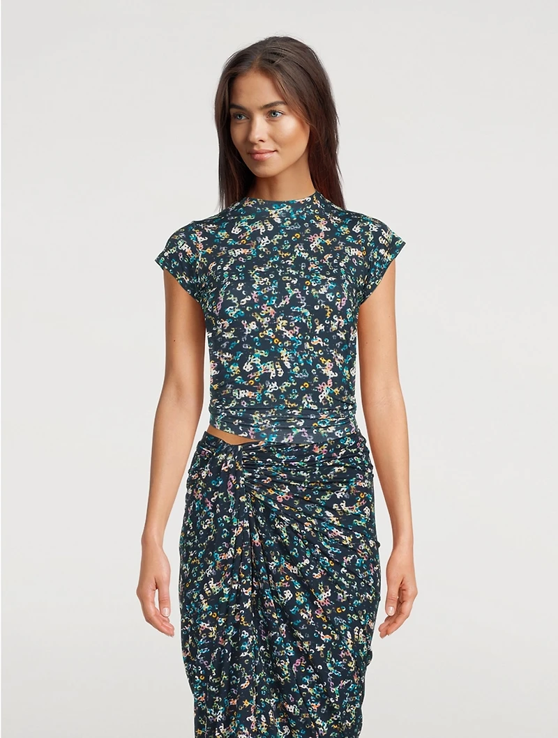 Juvia Printed Open-Back T-Shirt
