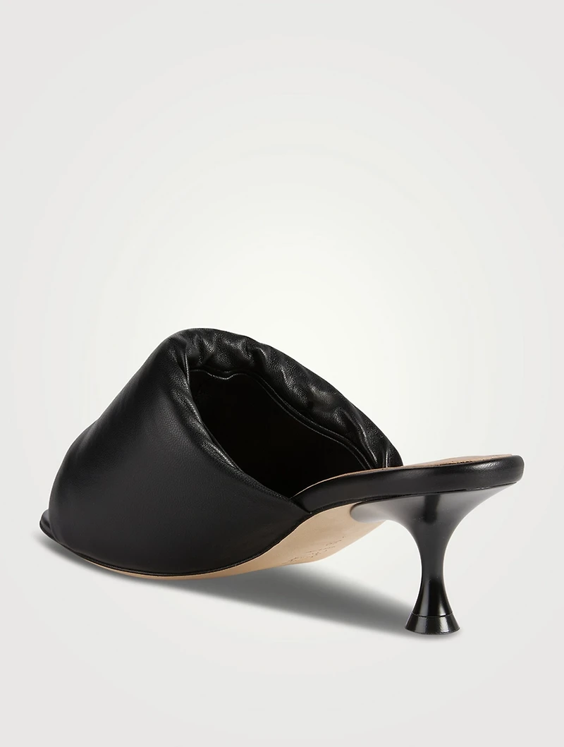 Anagram Padded Leather Mules