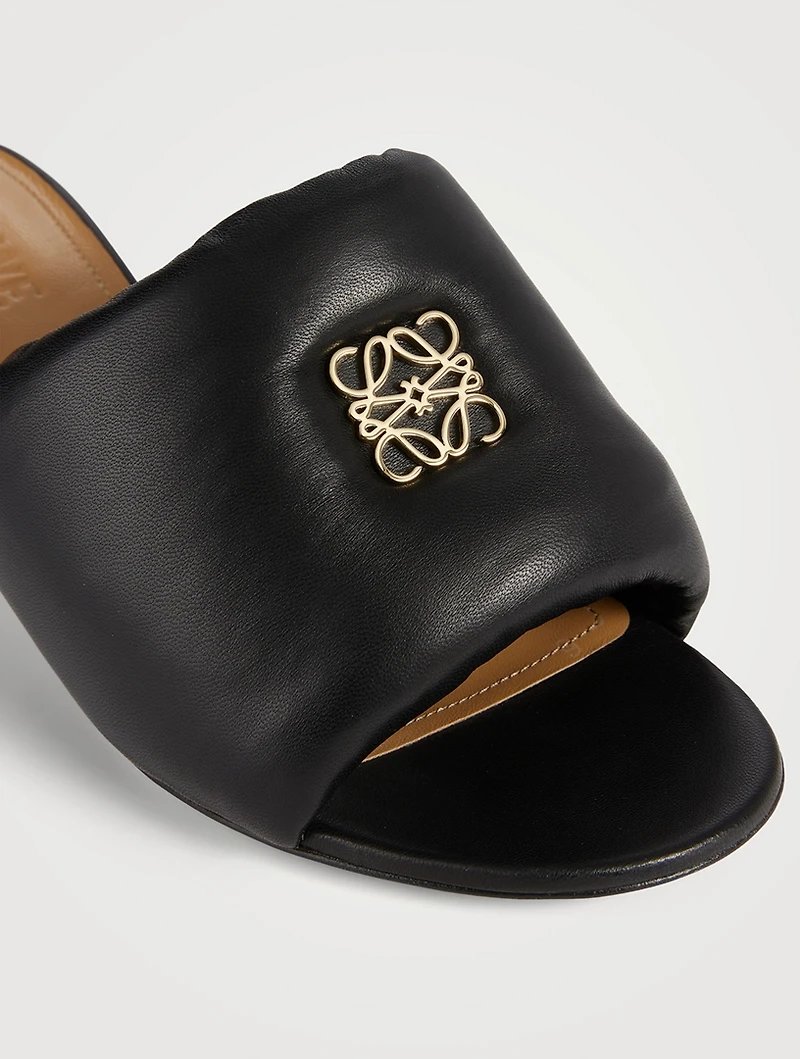 Anagram Padded Leather Mules