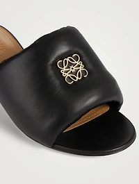 Anagram Padded Leather Mules