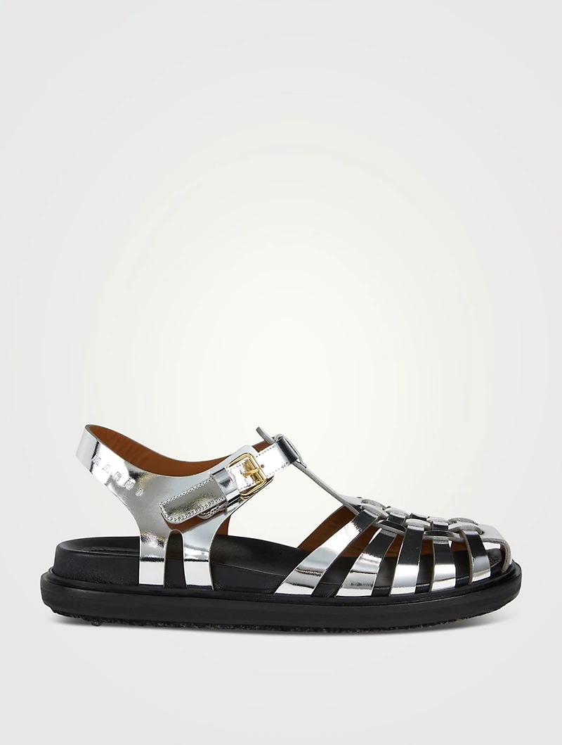 Mirrored Leather Fisherman Sandals