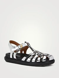 Mirrored Leather Fisherman Sandals