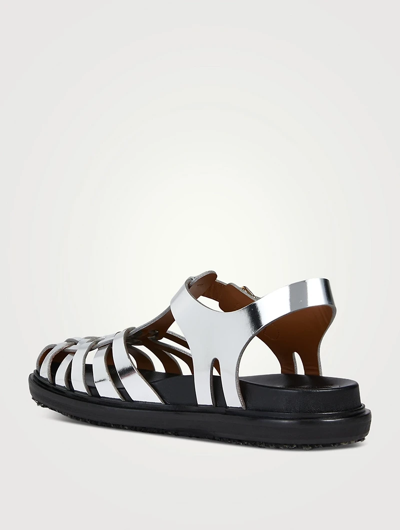 Mirrored Leather Fisherman Sandals