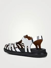 Mirrored Leather Fisherman Sandals