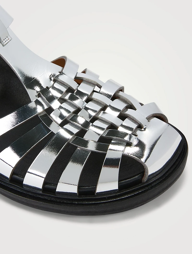 Mirrored Leather Fisherman Sandals