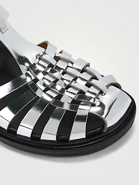 Mirrored Leather Fisherman Sandals