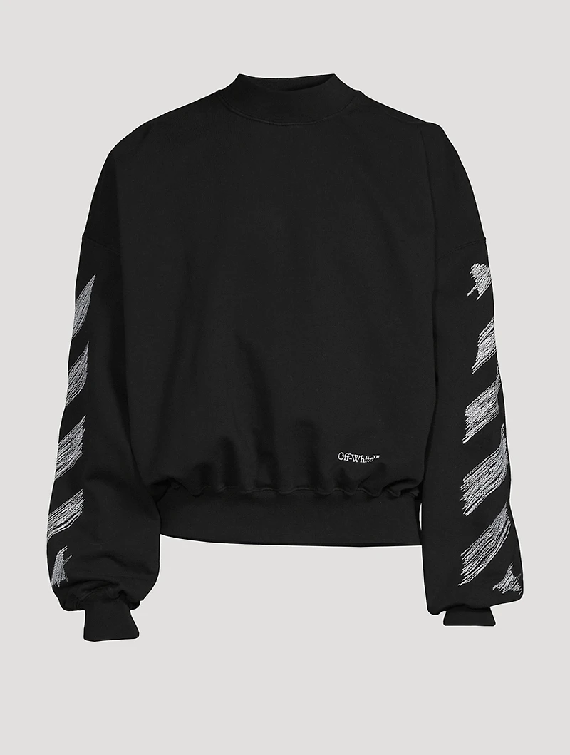 Scribble Diag Crewneck Boxy Sweatshirt