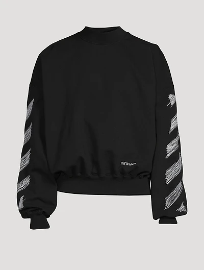 Scribble Diag Crewneck Boxy Sweatshirt