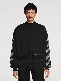 Scribble Diag Crewneck Boxy Sweatshirt