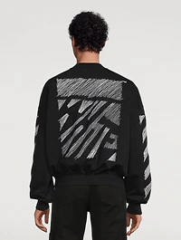 Scribble Diag Crewneck Boxy Sweatshirt