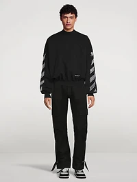 Scribble Diag Crewneck Boxy Sweatshirt
