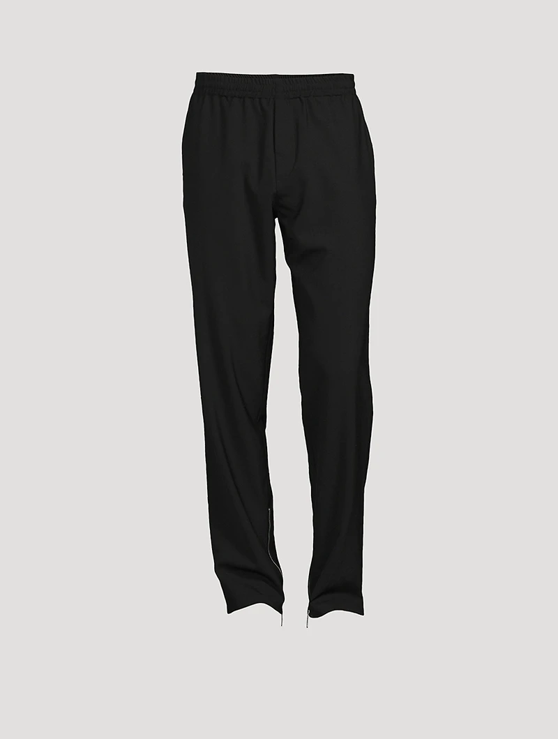 Wool-Blend Straight-Leg Pants