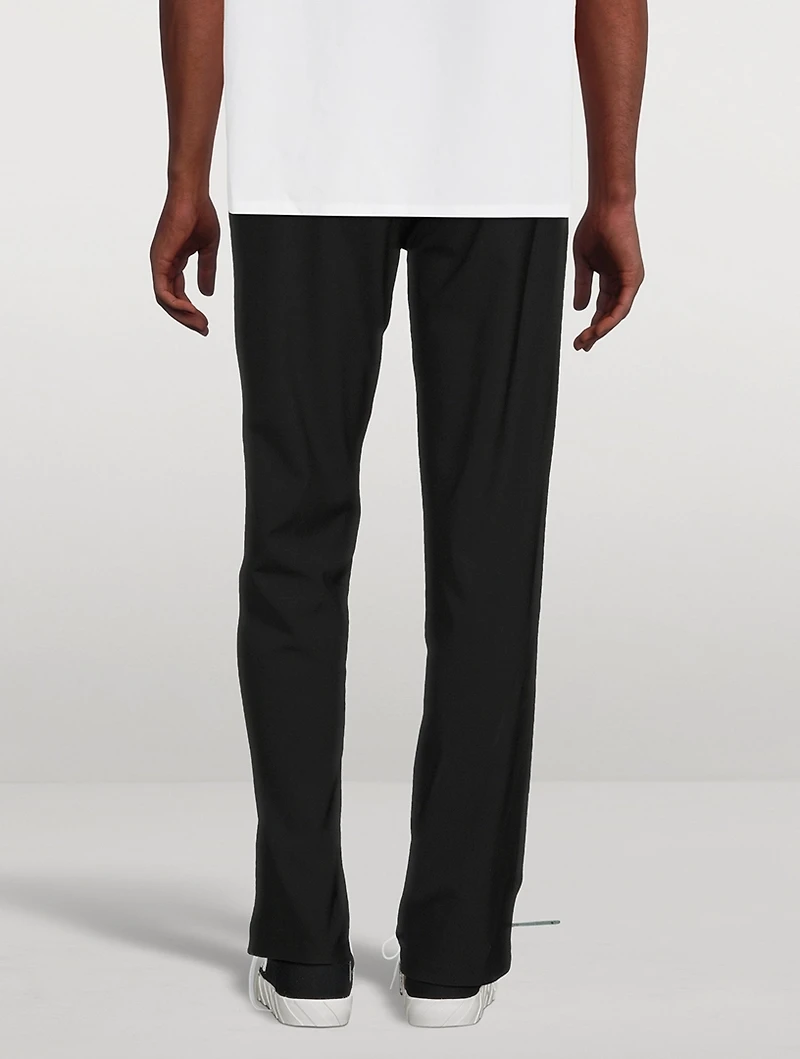 Wool-Blend Straight-Leg Pants