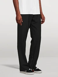 Wool-Blend Straight-Leg Pants