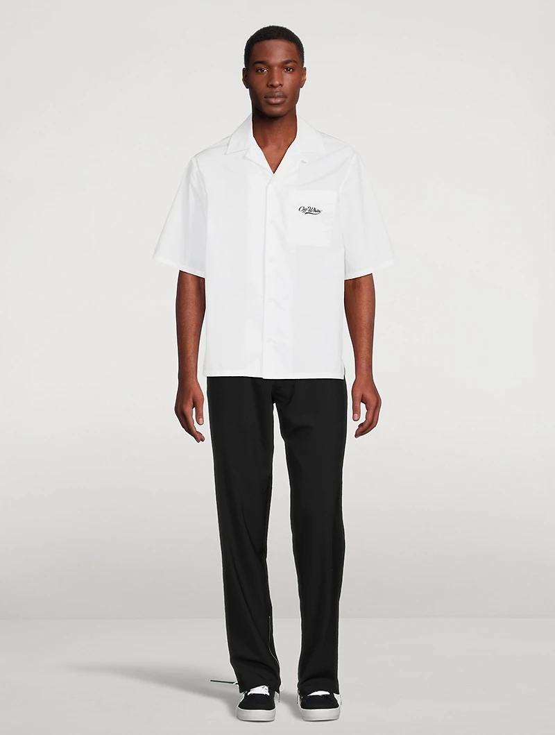 Wool-Blend Straight-Leg Pants