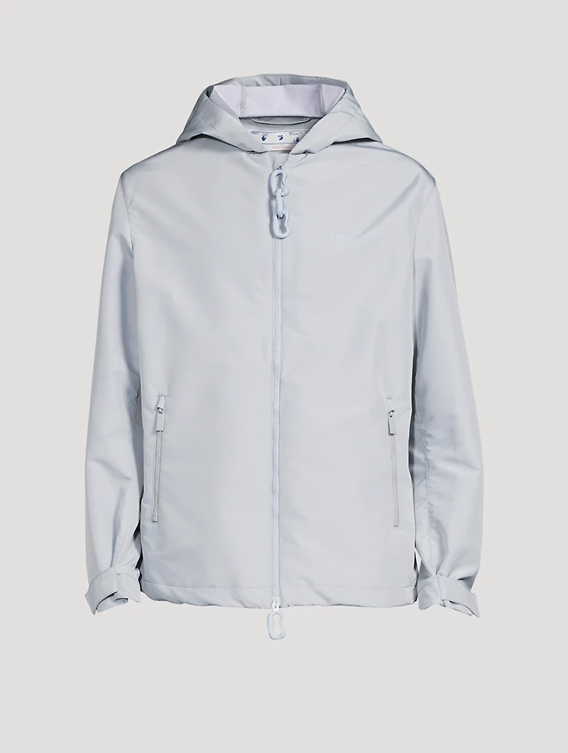 Quote Windbreaker Jacket With Hood