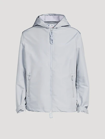Quote Windbreaker Jacket With Hood